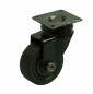 NOVO castor D. 50 mm black with swivel plate, H. 72 mm