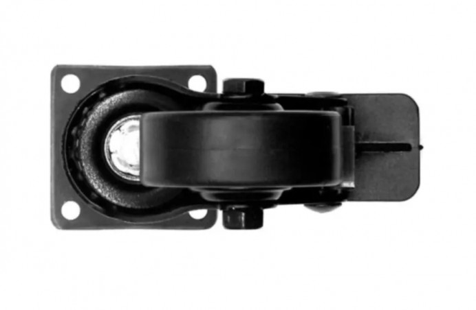 Castor with brake NOVO D. 50 mm black with swivel plate, H. 72 mm