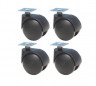 Set of 4 casters D. 40 mm x H. 56 mm with swivel plate