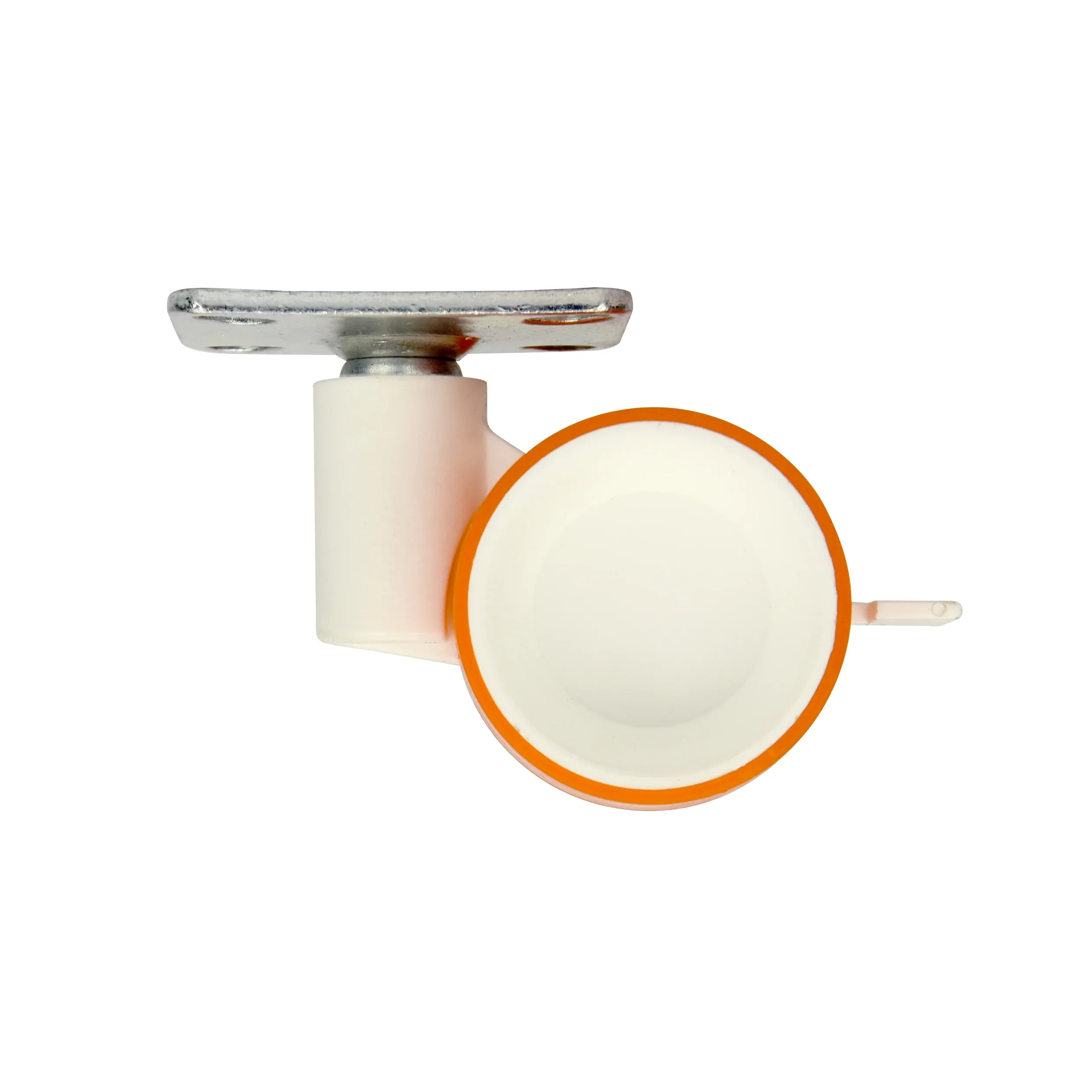 Roulette pivotante rotola blanche, 47x47 mm, D. 65 x H.80 mm, entraxe 35x35mm