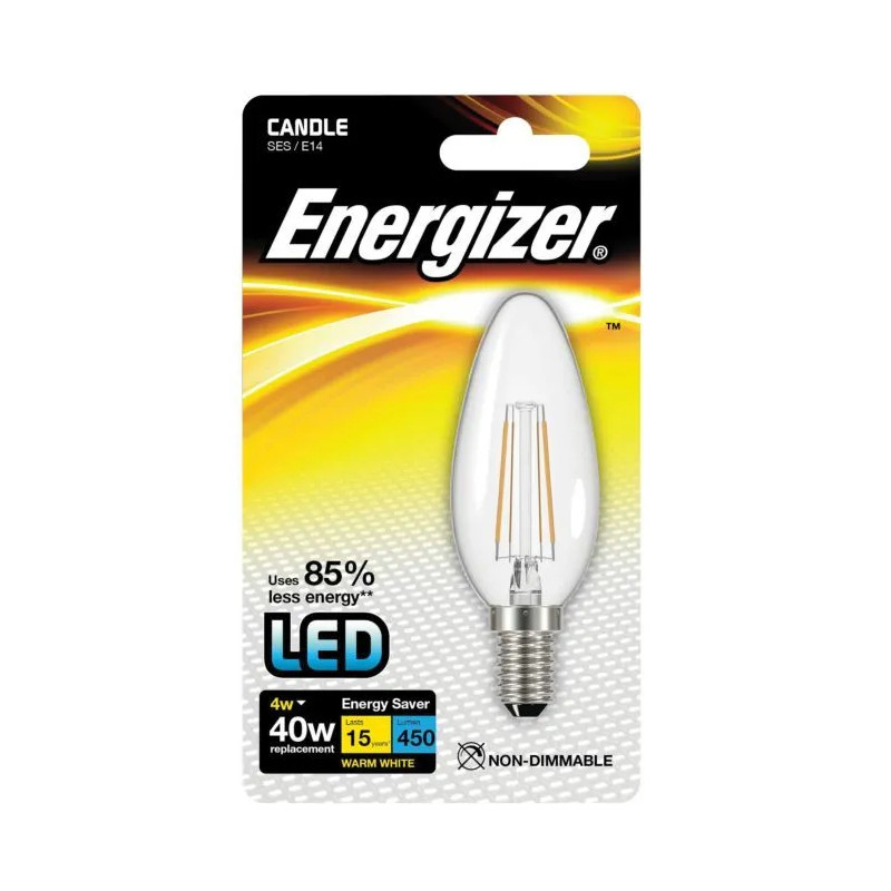 E14 Flame LED Bulb, 470 Lumens, 4W/40W, 2700K