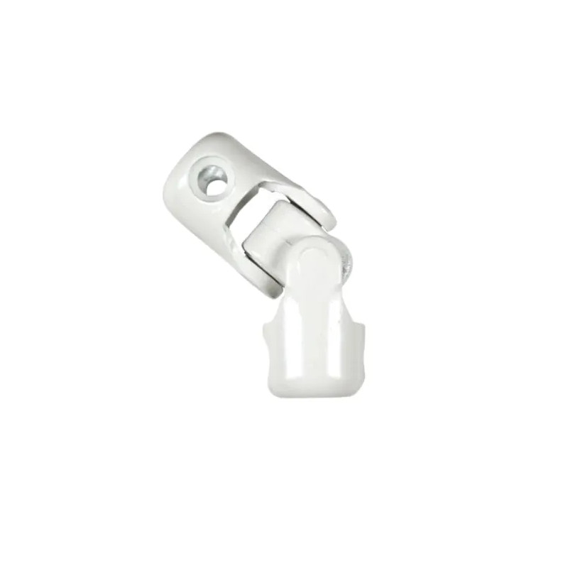 Knee-joint, roller shutter gimbal, 6-sided 10 mm, rod 6-sided 10 mm, white steel