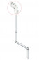 Knee-joint, roller shutter gimbal, 6-sided 10 mm, rod 6-sided 10 mm, white steel