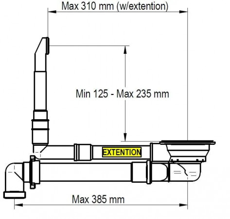 Desagüe manual GOLD BRIGHT y desagüe automático que ahorra espacio