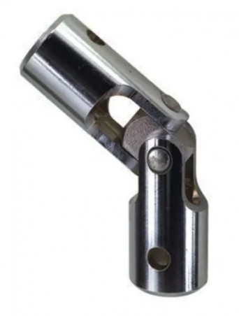 Genouillière, articulation de volet roulant, pour tige 6 pans 10 mm et tringle 12 mm, acier chromé