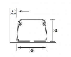 Goulotte pour tuyau de condensation H30xL35 mm, 2 mètres