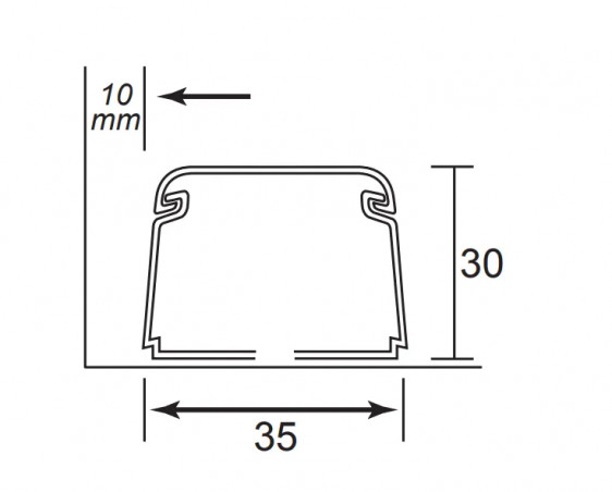 Condensation hose duct H30xL35 mm, 2 meters