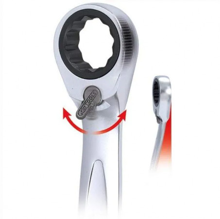 Llave de carraca anular reversible 10mm