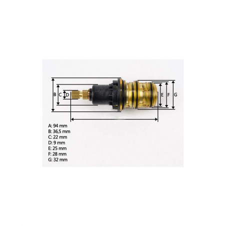 Cartouche thermostatique pour mitigeur Roca