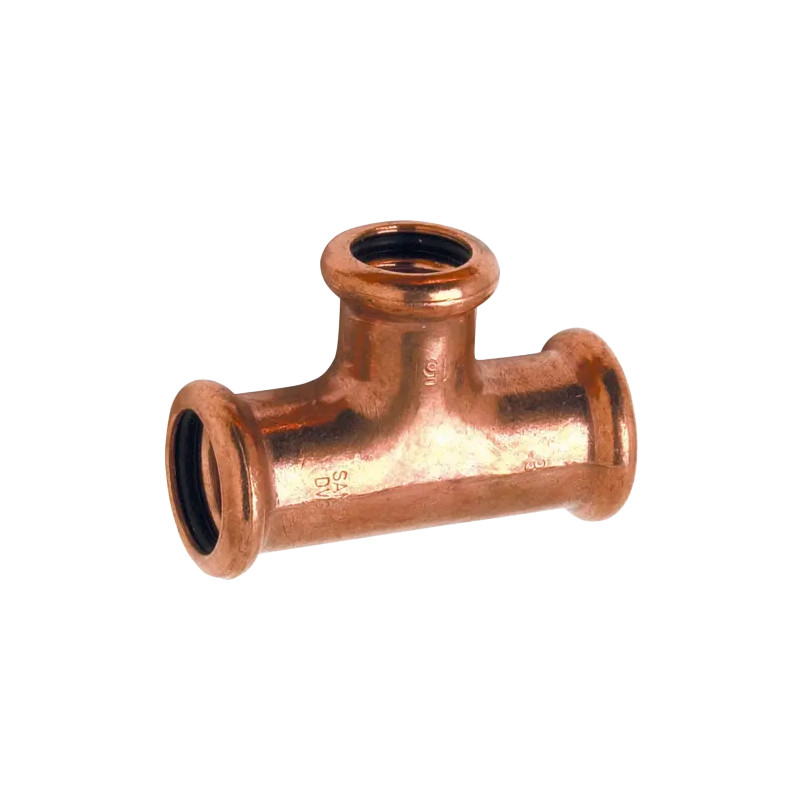 Crimp copper tee, diameter 16 mm