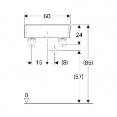 13cm straight-edged sink PUBLICA, 600x500 mm