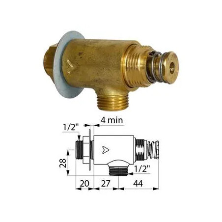 TEMPOSTOP Wasserhahn für Handwaschbecken Edelstahl, ohne Knopf, männlich 15x21