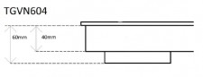 Black glass table with 4 gas burners 59x42x4,7cm