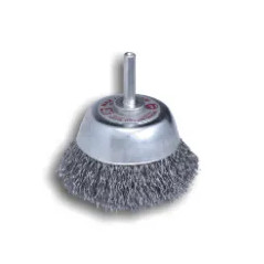 Brosse en acier ondulé monté sur tige hexagonale diamètre 65 mm x 24 mm