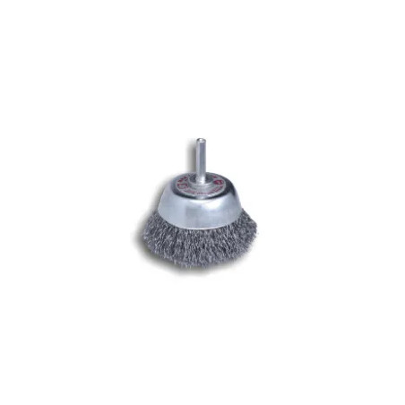 Brosse en acier ondulé monté sur tige hexagonale diamètre 65 mm x 24 mm