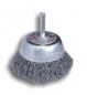 Brosse en acier ondulé monté sur tige hexagonale diamètre 65 mm x 24 mm