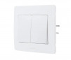 Double switch, diameter 2 cm, 10A 250V, white 