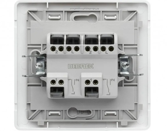 Interruptor doble, 2 cm de diámetro, 10A 250V, blanco 