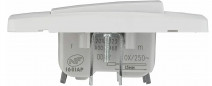 Double switch, diameter 2 cm, 10A 250V, white 