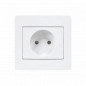 Prise bipolaire diamètre 2, 16A 250V, blanc