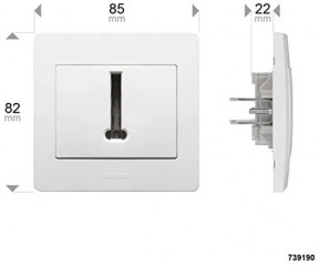 Presa telefonica, 8 contatti diametro 2, bianco