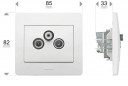 White TV, FM and satellite wall outlet