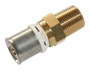 Brass nickel-plated multi-layer fixed male fitting 15x21/20mm