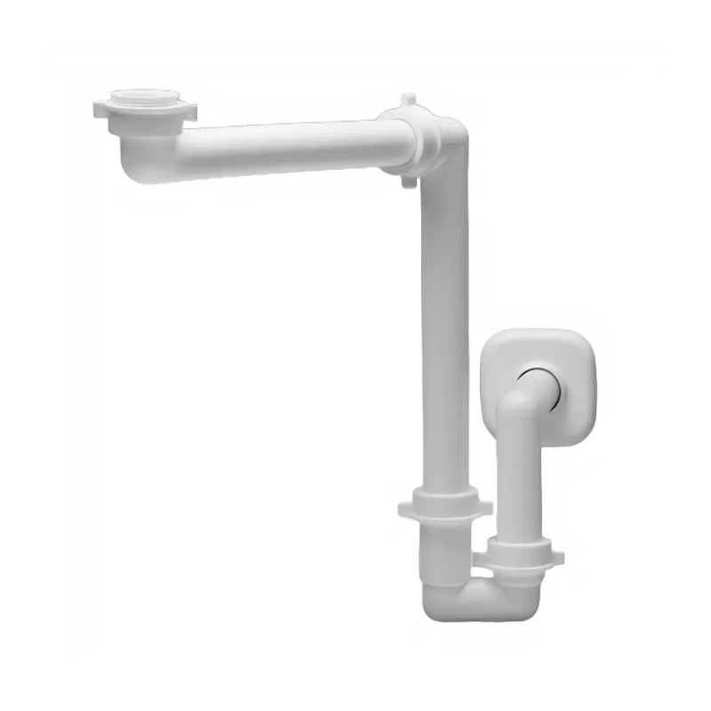 Adjustable back outlet with siphon for washbasin