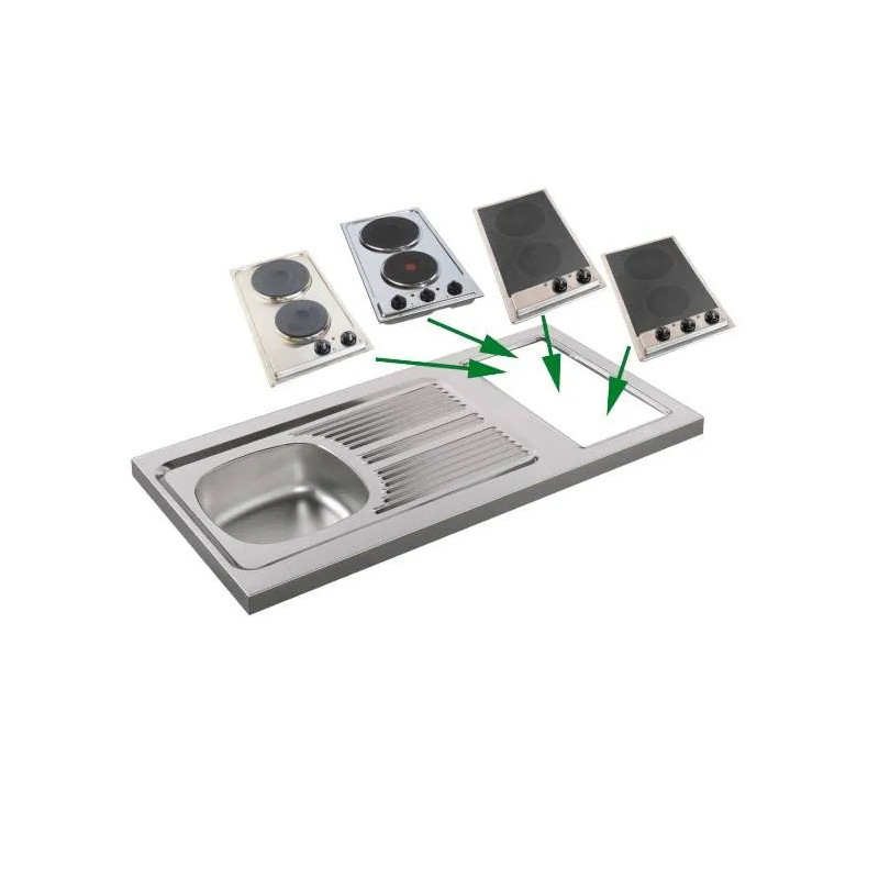 Sink kit 120x60, with cut-out for Domino (refurbished)