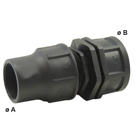 Quick adaptor, female 15x21, for 16mm drip hose