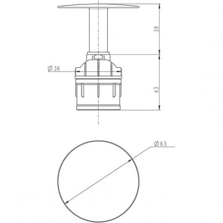 Cartouche dôme fixe pour bonde série Nano Free Flow