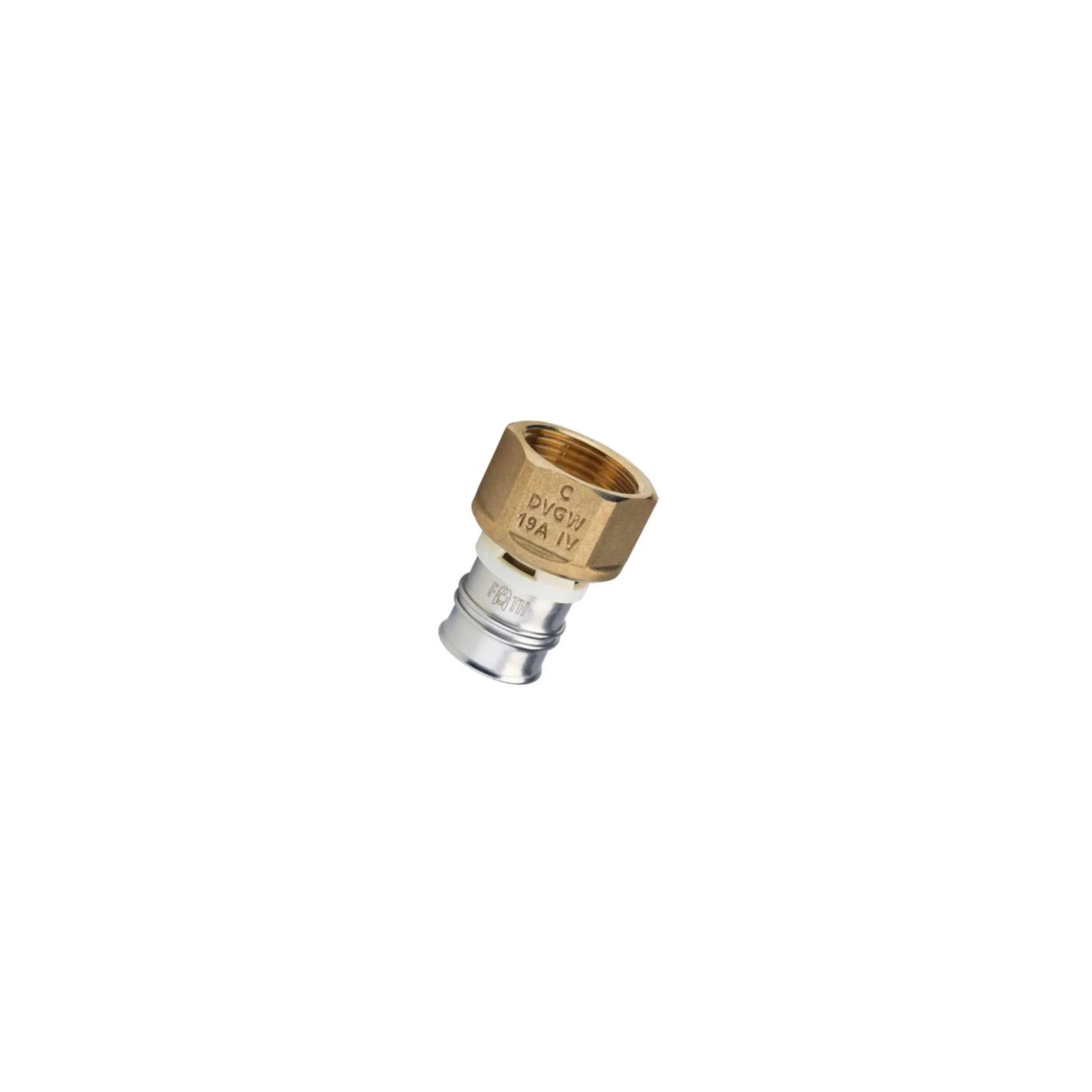 Fixed brass multilayer female fitting 26x34/26mm without lead