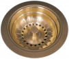 Basket drain with round overflow, diameter 90 mm, satin gold