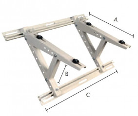 Supporto di condizionamento a parete per unità esterna 450x365x780mm, 120kg