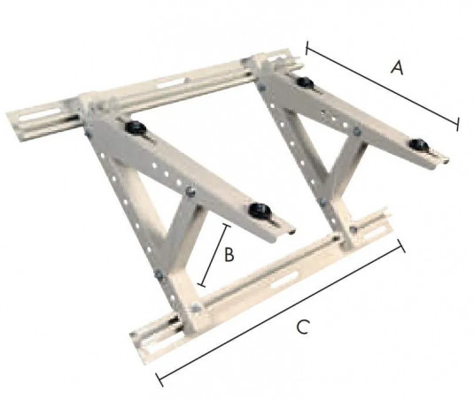 Support de climatisation de toit pour groupe extérieur 500x250x800mm, 200kg