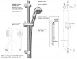 Ensemble barre de douche Cobra 2, avec douchette 2 jets, barre et flexible, chromé