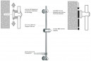 Shower bar diameter 18 mm with variable center distance, soap dish included, stainless steel and ABS