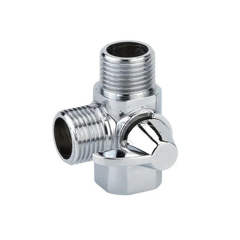 Reversing valve for shower column, chromed brass