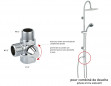 Umsteller für Duschsäule, Messing verchromt