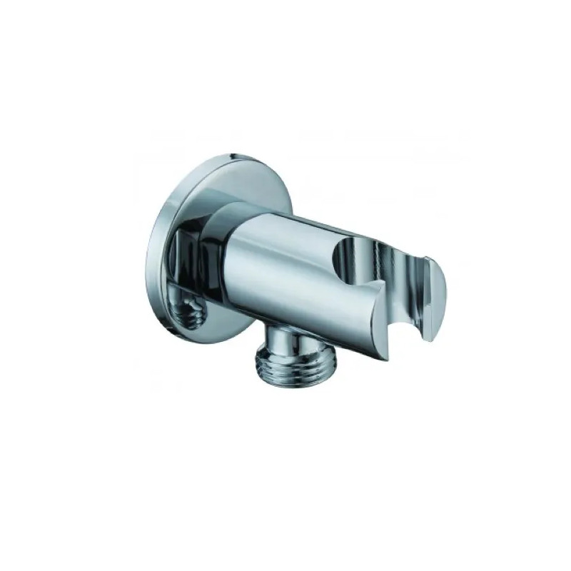 Wall-mounted shower holder, rose included, chromed metal