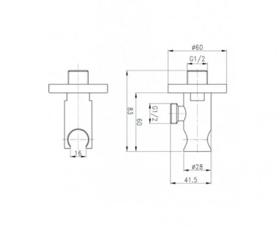 Soporte de pared de lujo: Cromo, ABS