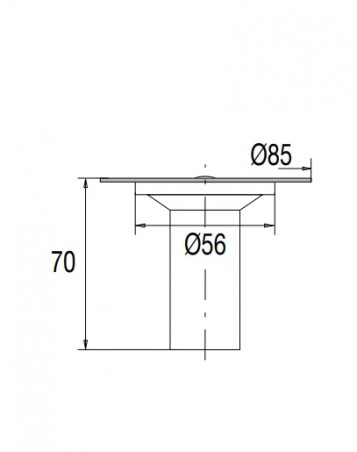 Daisy grate shower drain, including drip tube, diameter 85 mm, stainless steel