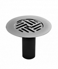 Daisy grate shower drain, including drip tube, diameter 85 mm, stainless steel