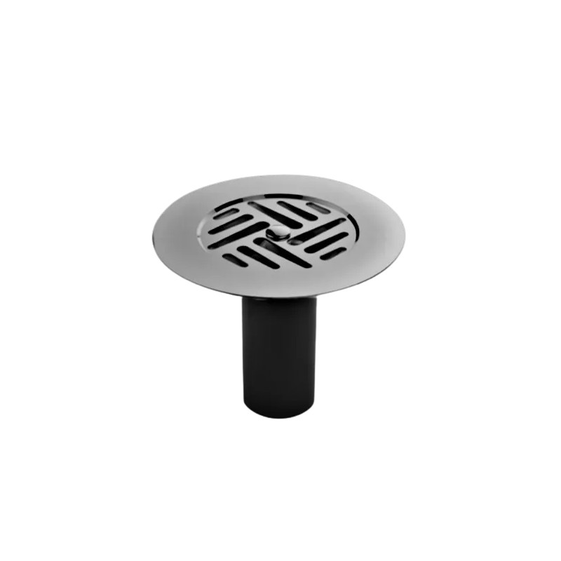 Daisy grate shower drain, including drip tube, diameter 85 mm, stainless steel