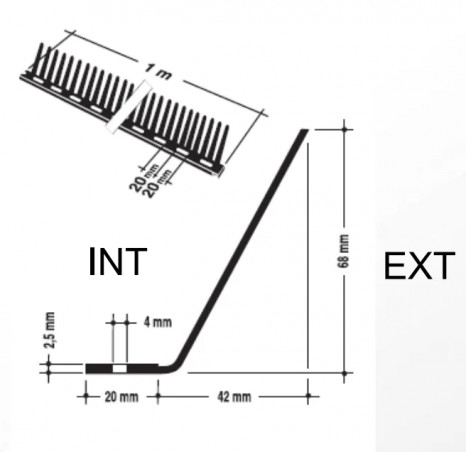 Anti bird system, 1 meter black fence