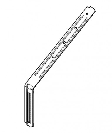 Poste recto de acero galvanizado de 25 cm para canalón