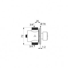 Tempostop shower 3/4, 30 seconds, faucet for shower panel, with rosette