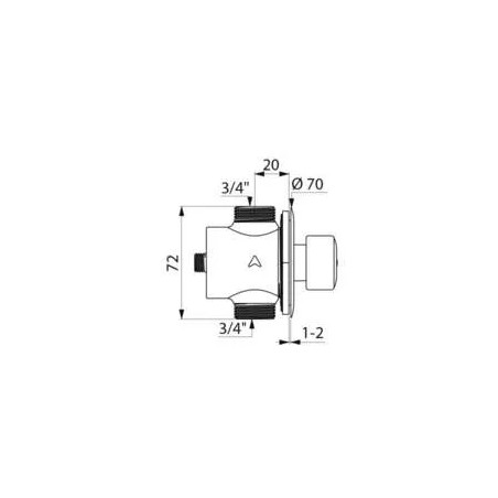 Tempostop shower 3/4, 30 seconds, faucet for shower panel, with rosette