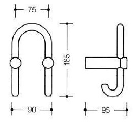 WALL HOOK HEWI EPOXY WHITE COLOR 99 -165MM