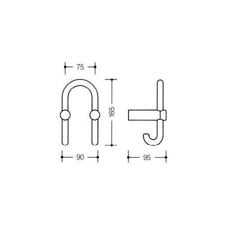 WALL HOOK HEWI EPOXY WHITE COLOR 99 -165MM